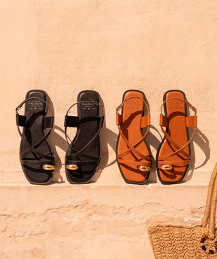 Sandales plates multibrides avec bijou de pied femme vue6 - FOLLOW ME - GEMO
