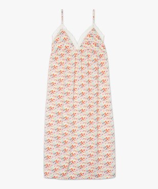 Nuisette femme longue à motifs fleuris vue4 - GEMO(HOMWR FEM) - GEMO