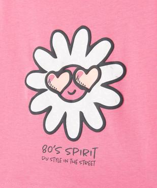 Tee-shirt à manches courtes avec inscription en relief fille  vue2 - GEMO 4G FILLE - GEMO