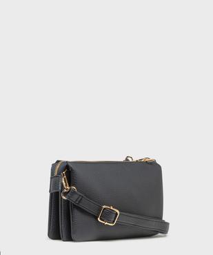 Sac 3 soufflets en matière grainée porté croisé femme vue2 - GEMO (ACCESS) - GEMO