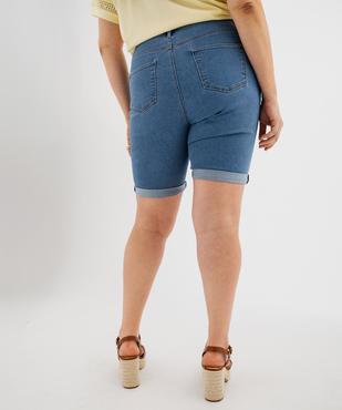 Bermuda en jean stretch à revers femme grande taille vue3 - GEMO 4G GT - GEMO