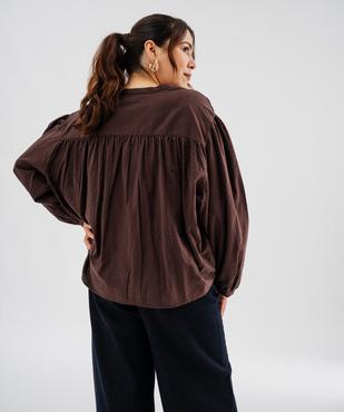 Chemise en coton col officier femme grande taille vue4 - GEMO (G TAILLE) - GEMO