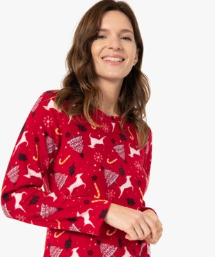 Pyjama femme spécial Noël en polaire fine vue2 - GEMO(HOMWR FEM) - GEMO
