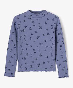 Tee-shirt manches longues col montant en maille côtelée fille vue1 - GEMO 4G FILLE - GEMO