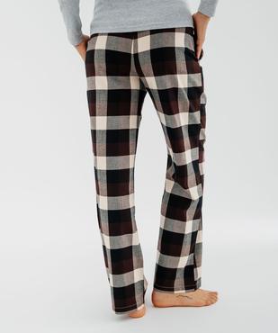 Pantalon de pyjama en flanelle à carreaux et taille élastiquée femme vue3 - GEMO(HOMWR FEM) - GEMO