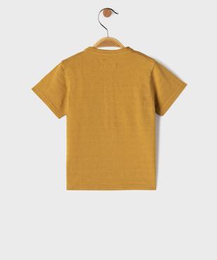 Tee-shirt manches courtes col tunisien bébé garçon vue3 - GEMO(BEBE DEBT) - GEMO