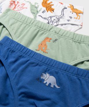 Slips en coton stretch à motifs dinosaures garçon (lot de 3) vue2 - GEMO 4G GARCON - GEMO