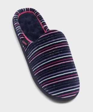 Chaussons mules à rayures et paillettes femme - Isotoner vue5 - ISOTONER - GEMO