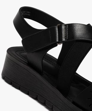 Sandales femme confort unies à semelle crantée avec brides fantaisie vue6 - GEMO (CONFORT) - GEMO
