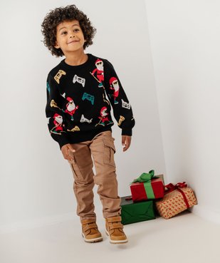 Pull de Noël à motifs Père Noël garçon vue6 - GEMO (ENFANT) - GEMO