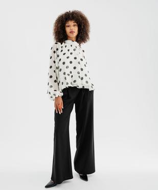 Blouse à pois en voile avec lien dans le dos femme vue7 - GEMO(FEMME PAP) - GEMO
