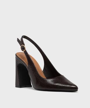 Escarpins sling-back à bout pointu et talon haut femme- Follow Me vue2 - FOLLOW ME - GEMO