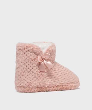 Chaussons montants en fourrure imitation et paillettes femme vue4 - GEMO 4G FEMME - GEMO