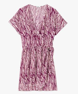 Robe portefeuille imprimée en maille plissée femme vue4 - GEMO 4G FEMME - GEMO