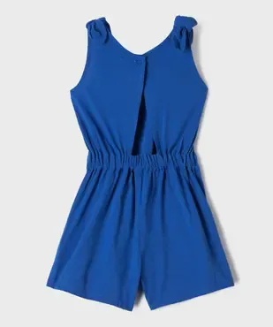 Combishort sans manches en coton et viscose fille - LuluCastagnette vue3 - LULU CASTAGNETTE GEMO FOR GOOD - GEMO