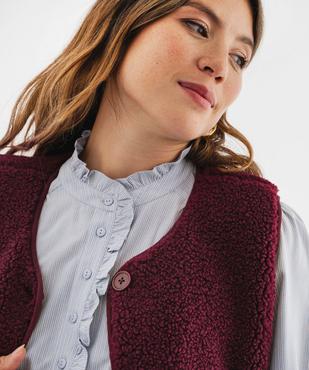 Veste sans manches en sherpa femme vue2 - GEMO 4G FEMME - GEMO