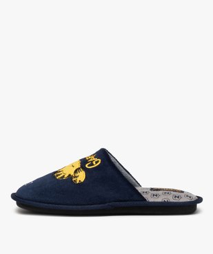 Chaussons homme mules en velours brodé – Garfield vue3 - GARFIELD - GEMO
