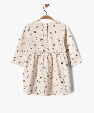 Robe sweat à manches longues fleurie bébé fille vue3 - GEMO(BEBE DEBT) - GEMO