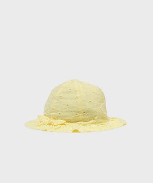 Chapeau brodé avec noeud bébé fille vue1 - GEMO 4G BEBE - GEMO