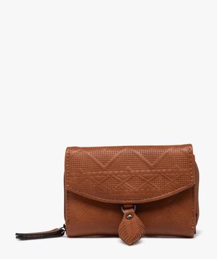 Portefeuille compact avec pampille feuille femme vue1 - GEMO (ACCESS) - GEMO