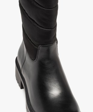 Bottes femme unies à semelle crantée et tige matelassée vue6 - GEMO (CASUAL) - GEMO