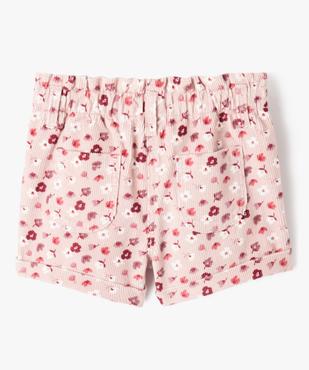 Short en velours à taille élastiquée et revers bébé fille vue3 - GEMO 4G BEBE - GEMO