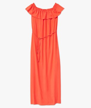Robe femme longueur chevilles avec large volant sur le col vue4 - GEMO 4G FEMME - GEMO