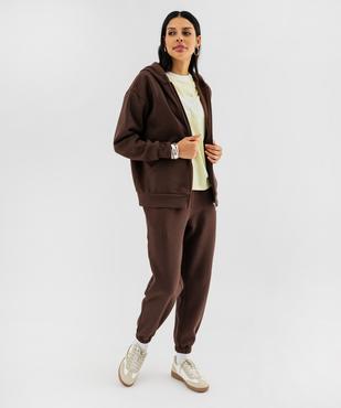 Sweat zippée à capuche en molleton femme vue4 - GEMO 4G FEMME - GEMO
