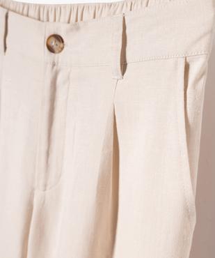 Pantalon large en lin et viscose fille vue2 - GEMO 4G FILLE - GEMO