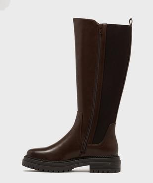 Bottes avec tige bi-matière à semelle crantée femme vue3 - 5 MILES - GEMO