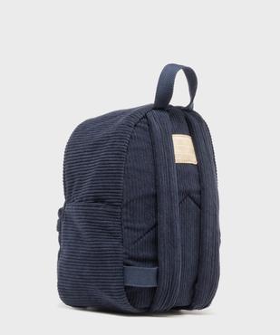 Sac à dos en velours côtelé garçon - LuluCastagnette vue2 - LULUCASTAGNETTE - GEMO