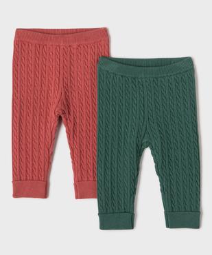 Pantalon en maille torsadée bébé (lot de 2) vue1 - GEMO(BB COUCHE) - GEMO