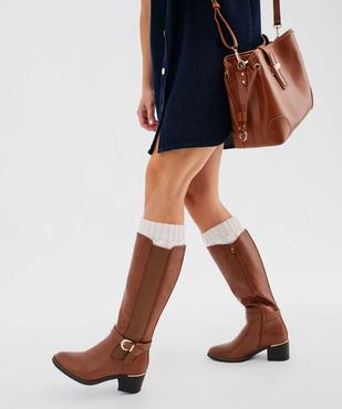 Bottes avec bande élastique sur le côté femme - Valentina Baldano vue1 - VALENTINA BALDANO GEMO FORGOOD - GEMO