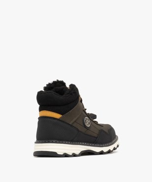 Boots doublés sherpa à lacets élastiques style montagne garçon - Gepy vue4 - FRIENDLY GEPY - GEMO
