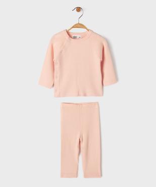 Ensemble 2 pièces en maille bébé fille : pull et pantalon vue1 - GEMO 4G BEBE - GEMO