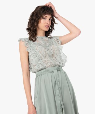 Blouse femme sans manches en dentelle transparente vue1 - GEMO(FEMME PAP) - GEMO