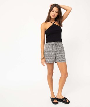 Débardeur femme côtelé à bretelles fantaisie vue5 - GEMO(FEMME PAP) - GEMO