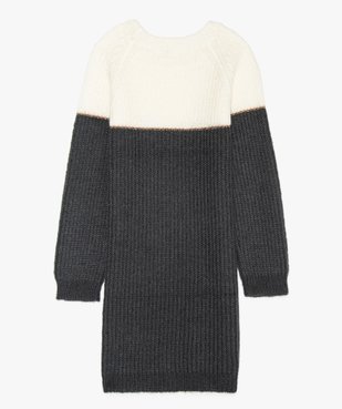 Robe fille bicolore en maille à manches longues vue2 - GEMO (ENFANT) - GEMO