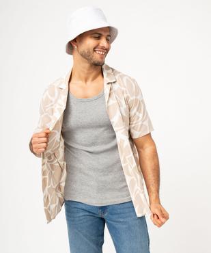 Chemise manches courtes et col cubain fine et fluide homme vue1 - GEMO (HOMME) - GEMO
