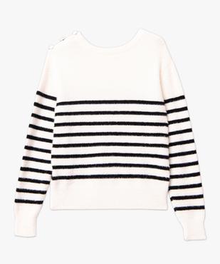 Pull rayé en maille duveteuse femme vue4 - GEMO(FEMME PAP) - GEMO