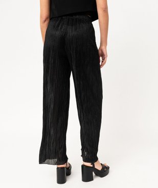 Pantalon large en maille gaufrée scintillante femme vue3 - GEMO(FEMME PAP) - GEMO