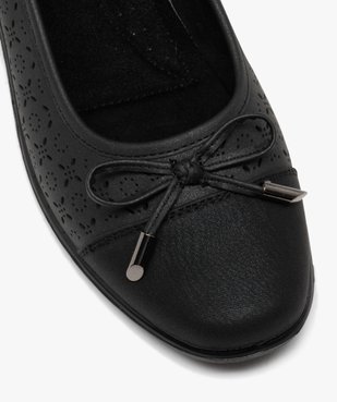 Escarpins femme confort unis à semelle compensée avec motifs ajourés  vue6 - GEMO 4G FEMME - GEMO