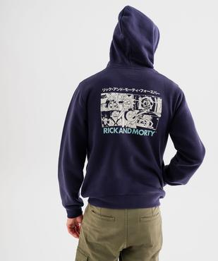 Sweat à capuche en molleton imprimé devant et dos homme - Rick & Morty vue3 - RICK ET MORTY - GEMO