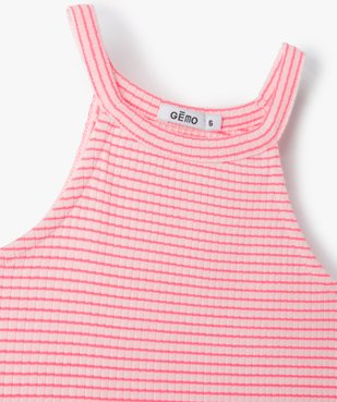 Débardeur côtelé avec encolure américaine fille vue2 - GEMO (ENFANT) - GEMO