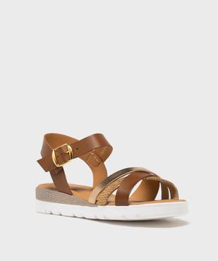 Sandales à brides croisées à petit talon compensé femme - Valentina Baldano vue2 - VALENTINA BALDA - GEMO