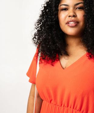 Robe grande taille manches courtes fluide et plissée femme vue2 - GEMO (G TAILLE) - GEMO