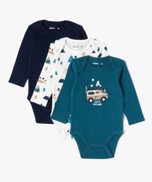 Body à manches courtes et col US en coton biologique bébé (lot de 3) vue1 - GEMO 4G BEBE - GEMO