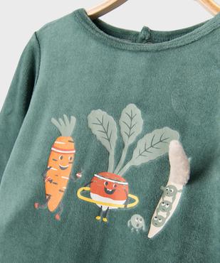Pyjama en velours avec motif fantaisie bébé vue2 - GEMO 4G BEBE - GEMO
