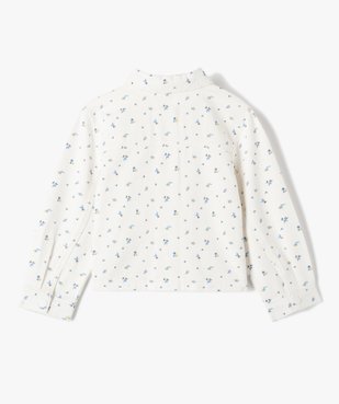 Veste fille en denim à motifs fleuris vue4 - GEMO 4G FILLE - GEMO