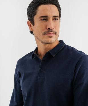 Polo à manches longues en maille fantaisie homme vue2 - GEMO 4G HOMME - GEMO